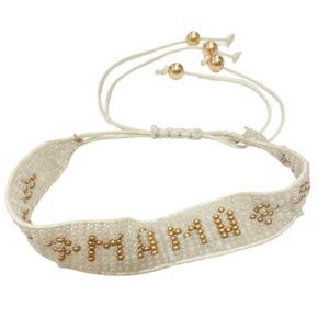 White Mama String Bead Bracelet